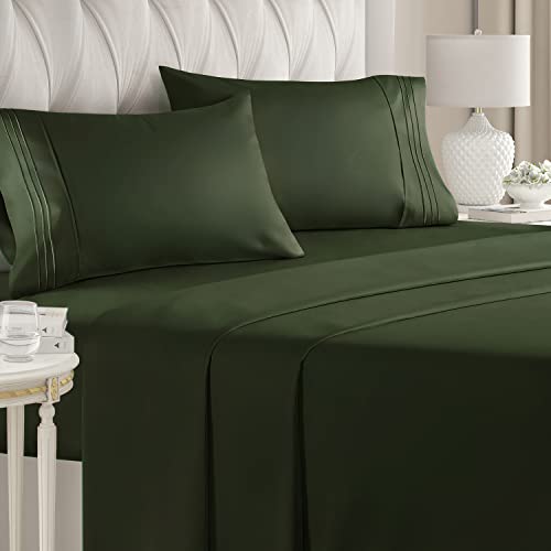 Queen Size Sheet Set - Breathable & Cooling Sheets - Hotel Luxury Bed Sheets - Extra Soft - Deep Pockets - Easy Fit - 4 Piece Set - Wrinkle Free - Comfy – Emerald Green Bed Sheets - Queen Sheets - 31 - Emerald Green - Queen
