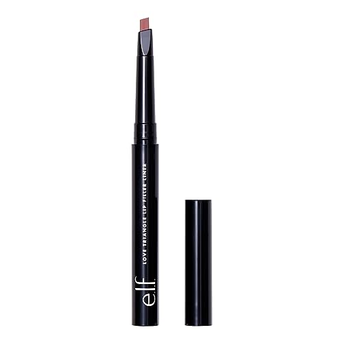 e.l.f. Love Triangle Lip Filler Liner, 2-in-1 Lip Liner Pencil For Sculpting & Filling, Long-Lasting Intense Color, Soft Pink - Soft Pink - 1 Count (Pack of 1)