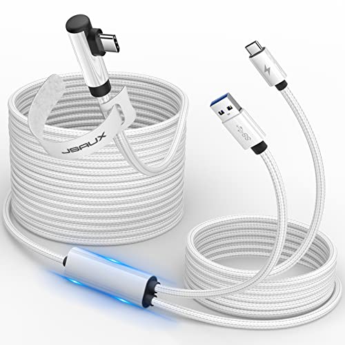 JSAUX Link Cable 16FT Compatible with Meta/Oculus Quest 3/2 Accessories【 Charging While Playing | Play All Day Without Battery Pack 】 USB 3.0 High Speed Charger Compatible with Quest 3 2 1 Pro Pico 4