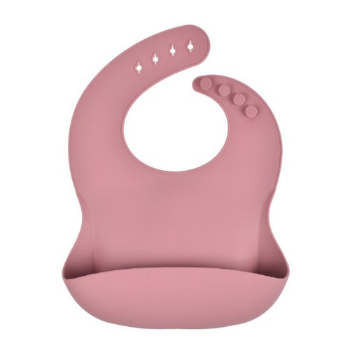 Silicone Baby Bib - Dusty Rose