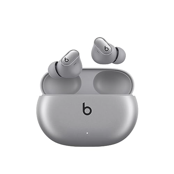 Beats Studio Buds + | True Wireless Noise Cancelling Earbuds, Enhanced Apple & Android Compatibility, Built-in Microphone, Sweat Resistant Bluetooth Headphones, Spatial Audio - Cosmic Silver