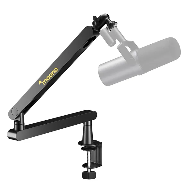 MAONO Brazo para Micrófono, Brazo Articulado para Micrófono con canales para administración de cables, abrazadera de escritorio, montaje versátil y soporte resistente y ajustable para podcast (BA92)