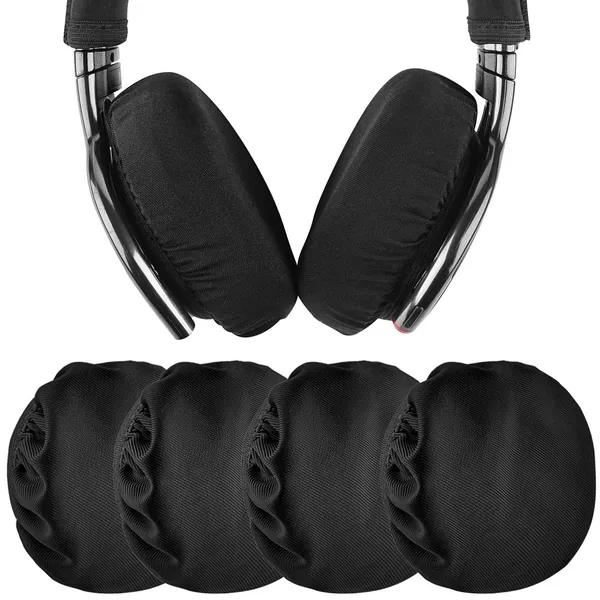 Geekria Elástico Tela Auricular Fundas/Fundas earcup Sanitario Almohadillas para Orejas Lavables, Bueno para Gimnasio, Deportes, Large