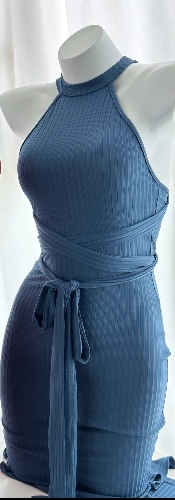 Soul Snatch | "Recolored Tiktok Viral" Snatched Virgin Killer Dress - M 120-150 pounds / Blue