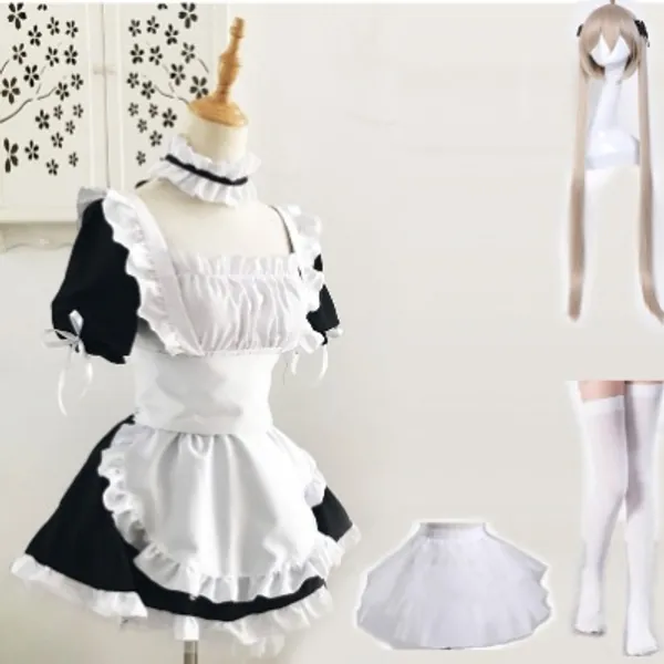 16.47US $ 23% OFF|Anime Yosuga no Sora Kasugano Sora Maid Outfit Cosplay Costumes Women Sexy Apron Dress Meidofuku Lolita|Anime Costumes|   - AliExpress