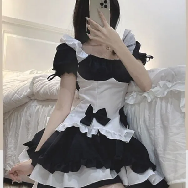 24.29US $ 50% OFF|Plus Size Halloween Madi Cosplay Costumes Black White Apron Lolita Dress Party Stage Princess Maid Outfits Sexy Cosplay Lingerie|Sexy Costumes|   - AliExpress
