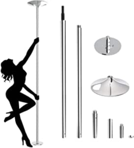 Dancing Pole, Fitness Pole, 44mm Professional Portable Dance Pole, Punch-Free Dancing Steel Pipe,Cold Rolled Steel Fitness Pole