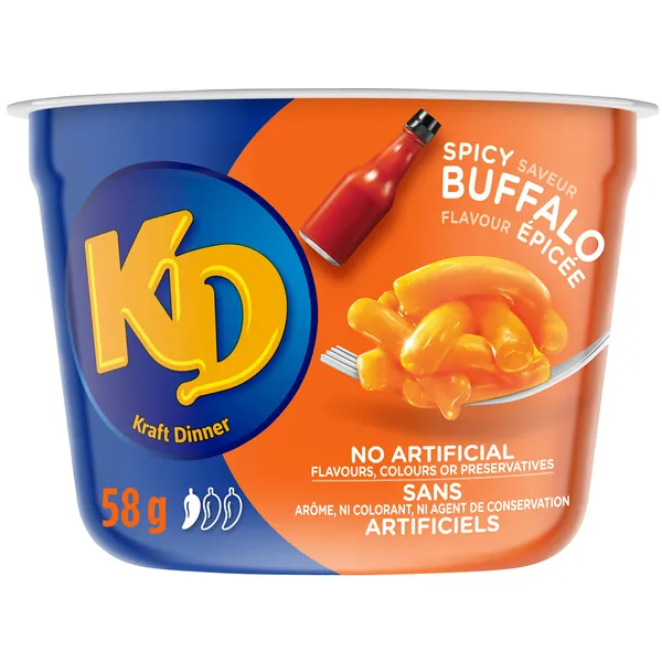 KD Kraft Dinner Snack Cups Buffalo Macaroni & Cheese 58g (Pack of 10) - 