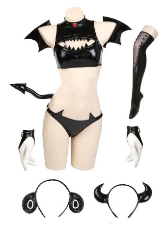 Soul Snatch | "Devouring Demon" Winged Set - Black Set + Demon Horns / M