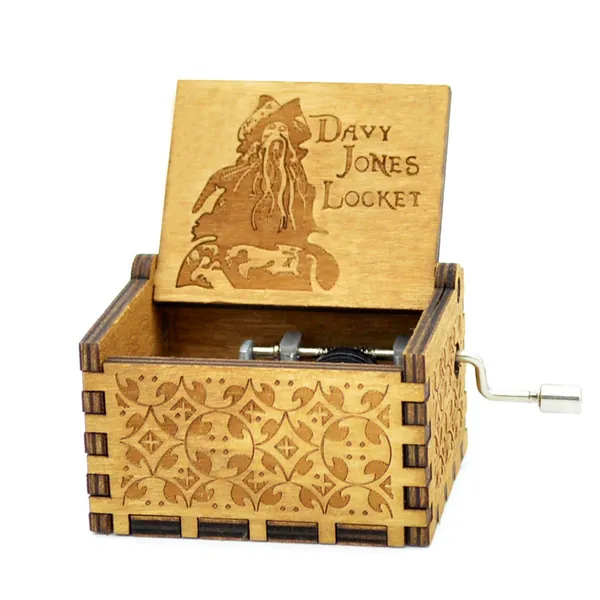 Davy Jones Music Box- 18 Note Hand Crank Mechanism Wooden Music Box Crafts（Davy Jones） - 