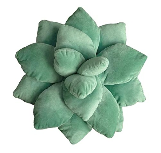TADESES 3D Succulent Pillow,Cute Pillows,Leaf Pillow,Decorative Throw Pillow,Gifts for Succulent Lovers Or Kids (10 inches, Dark Green) - 10 inches - Dark Green
