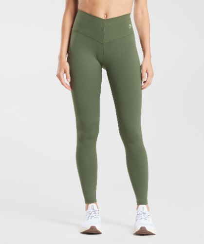 Gymshark Everyday V Waistband Leggings - Core Olive | Extra Large
