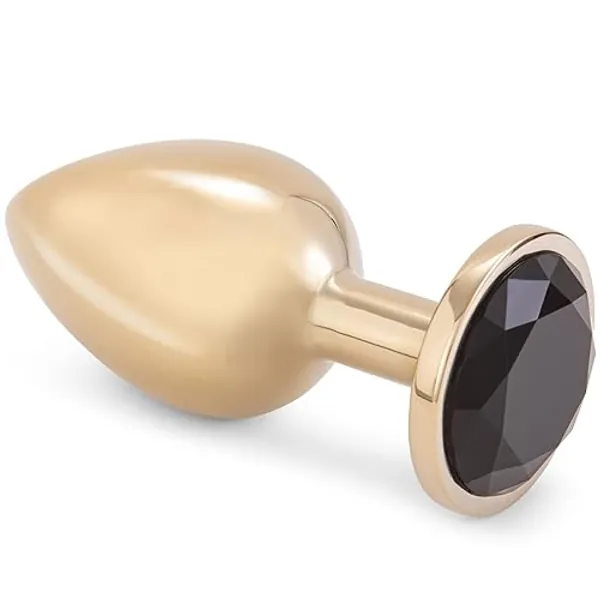 Dark Amour Gold Metal Adult Sex Toys & Games - Small, Medium, Large Sizes Stylish Butt Plug with Colorful Jewel - Sexual Stimulation Device for Men and Women - Versatile Pleasure