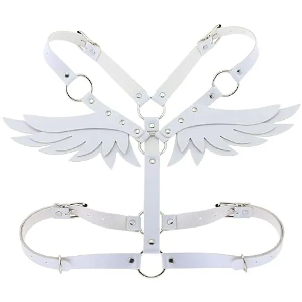 FM FM42 O Ring Waist Belt Body Caged Harness with Back Angel Wings (16 Colors)
