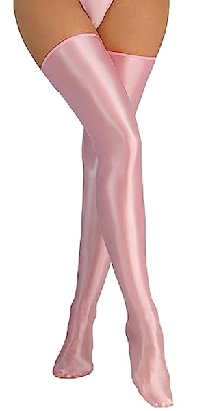 FEOYA Women’s Shiny Thigh High Stocking Glossy Metallic Shimmery Stockings Party Club Cosplay