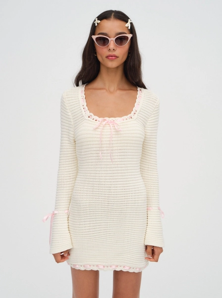 Olina Crochet Mini Dress