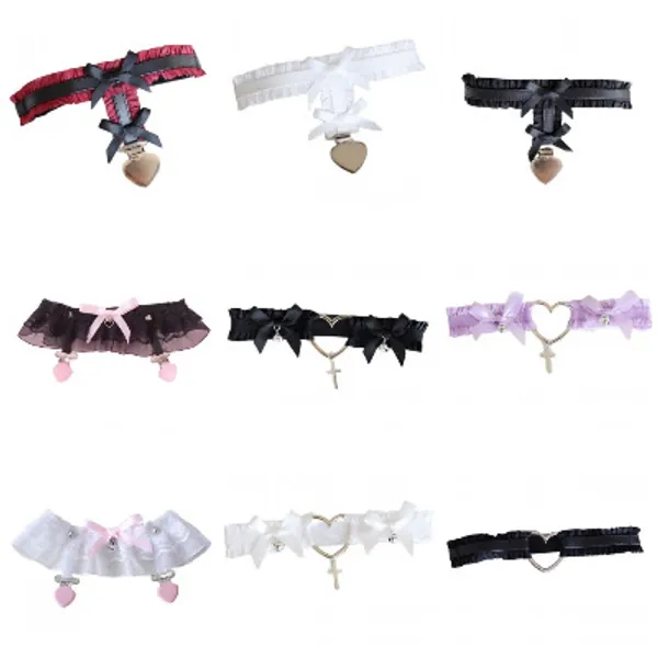 1.38US $ 20% de réduction|Lolita – jarretelles en dentelle élastique pour femmes, magnifique, Punk, gothique, Harajuku, anneaux, pointes, ceinture rétro, bretelles, harnais à fleurs | AliExpress
