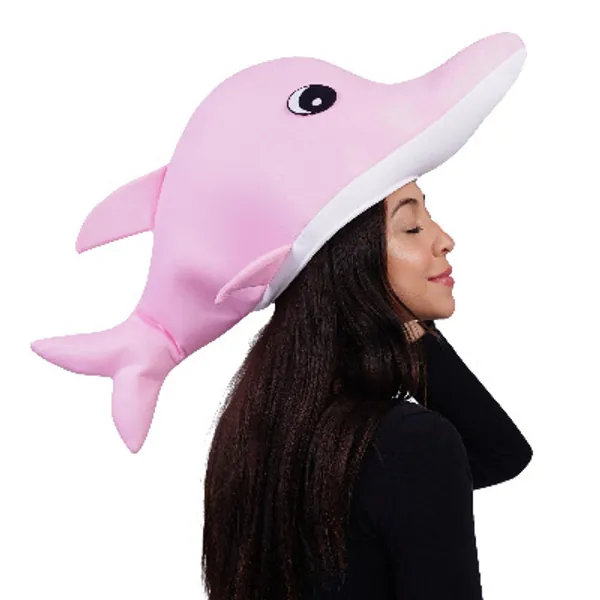17.1US $ 5% de réduction|Chapeaux animaux roses en forme de dauphin pour adultes, chapeau décoratif pour hommes et femmes, pour fête d'halloween | AliExpress