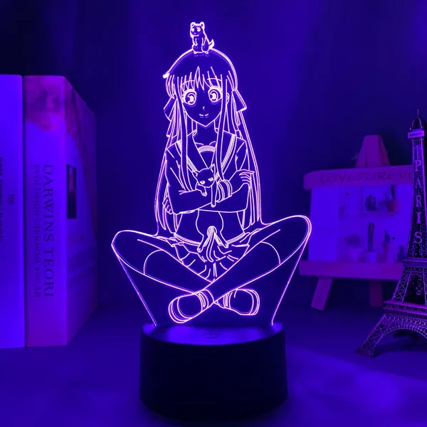 Grande Taille Anime LED Lumière Fruits Panier Tohru Honda pour Chambre Décor Veilleuse Cadeau D'Anniversaire Chambre D'Enfants 3D Lampe de Bureau Manga Fruits Panier