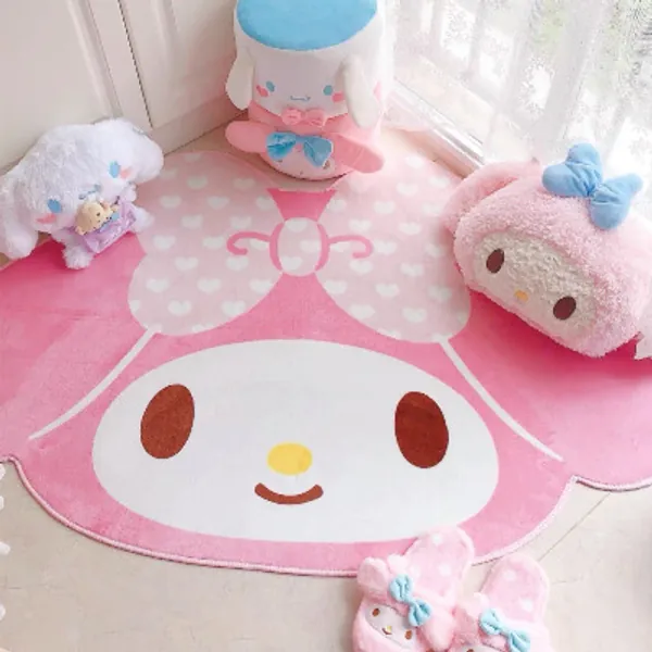 19.88US $ 20% de réduction|100x150CM Cartoon Saniro My Melody Carpet Kawaii Home Soft Fur Rugs Children Girls Bedroom Living Room Floor Mat Doormat Decor | AliExpress