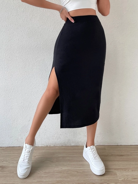 SHEIN Essnce High Waist Split Thigh Skirt