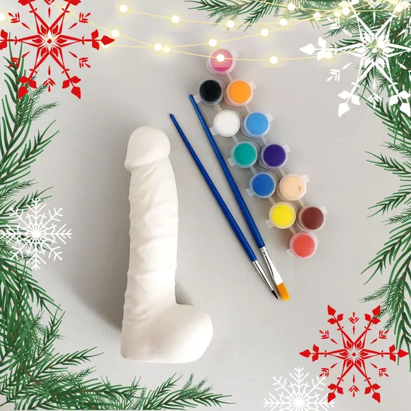 Painting penis kit - Christmas rude gift ideas for her Sexy bachelorette paint and sip party decor Adult gag gift for friends
