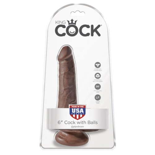 King Cock Realistic 6 in. Brown