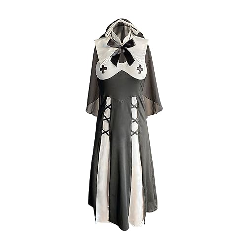 SINMIUANIME Women Lingerie uniform ladies Lingerie cross collar sexy tassel black and white nun cosplay Lingerie suit - 2717black White