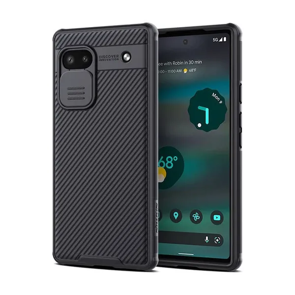 Nillkin Case for Google Pixel 6A (6.1" Inch) CamShield Pro Camera Slider Double Layered Protection TPU + PC Black Color