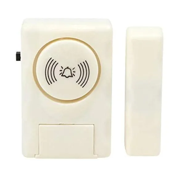 smars ® Plastic Wireless Door Window Open Alert Alarm Home Security System Siren | cream