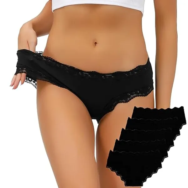 ADOVAKKER Women's Underwear Low Rise Lady Micro Smooth Breathable Briefs Hipster Panties Multipack Printing J-S1 - Medium - Multicolor D