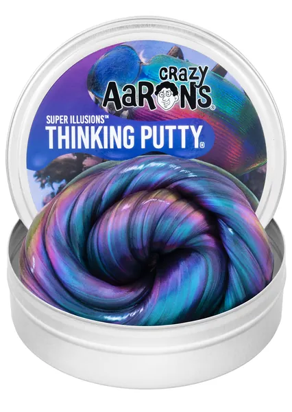Crazy Aaron's Thinking Putty 4" Tin - Super Illusions Super Scarab - Multi-Color Putty, Soft Texture - Never Dries Out - Super Scarab