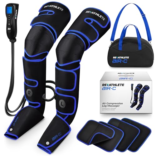 REATHLETE Leg Massager - Full Leg Massager for Circulation and Pain Relief, 4 Modes of Massage | Thigh, Calf, Foot Massager | Air Compression Leg Massager