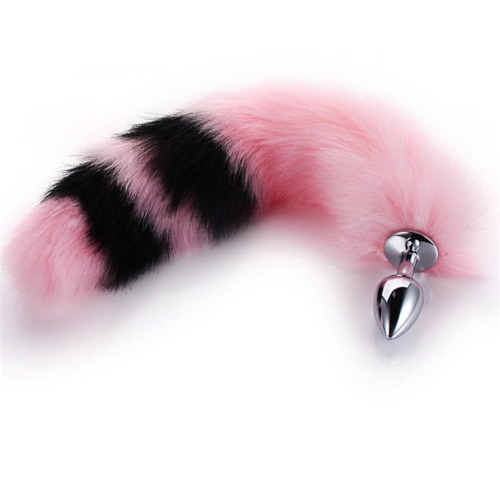 Pink/Black Fox Tail Plug!