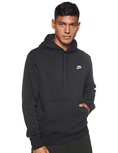 Nike Men's Pull Over Hoodie - Black/Black/White - Medium