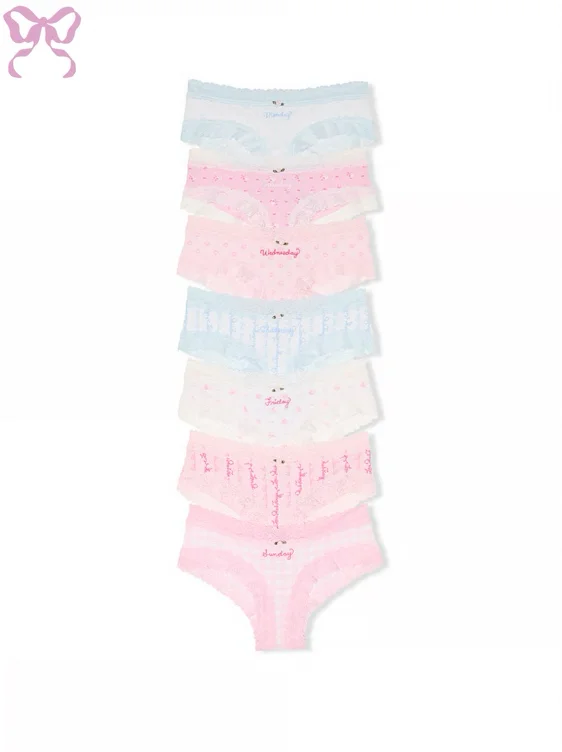 Buy PINK x LoveShackFancy Rules of Pink 7-Pack V-String Panties, Rules Of Pink Pack - Order Panties online - PINK