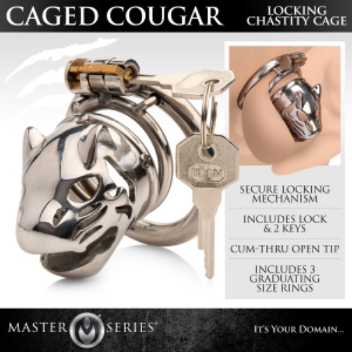 Caged Cougar Silver with Lock and Key 
