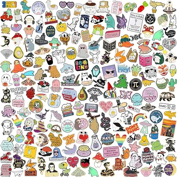SINCCO 20/40/50 PCS Cute Enamel Backpack Pins, Funny Enamel Pins Bulk Set Cool Button Pins Aesthetic Brooch Lapel Pins Anime for Backpacks, Jackets, Hats, Kids, Girls - 20