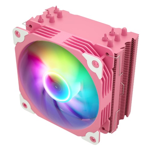 Vetroo V5 Pink CPU Cooler, 120mm 5 Heat Pipes Addressable RGB & PWM Air Cooler 150w TDP Processor Cooler for Intel LGA 1700/1200/115X AMD AM5/AM4 - Pink