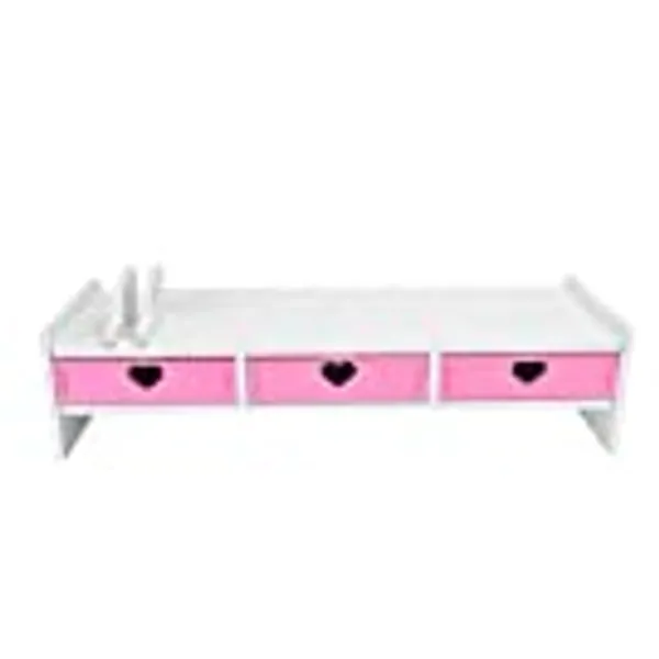 Cute Desk Organizer with Drawers Monitor Riser Stand with Storage (3 Drawers)