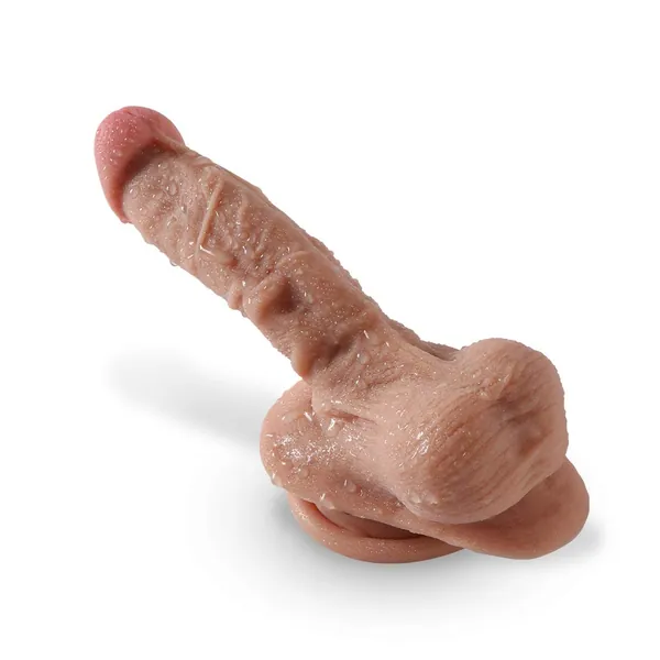 Dual Density Liquid Silicone Insert Stick with Powerful Suction Cup Flexible Female Toy with Bend Axle Ball Deep Throat Training Scene Toy Massage Insert Stick