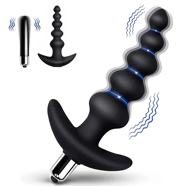 17CM Silicone Massager Stick With Beads Electric Massager Funny Plug for Women Amal Plugs Trainer Kit Sweetheart Intimate Gift Set Plug Inflatable Bulb Enema System Enema Kit Inflatable Plug Plug Anales