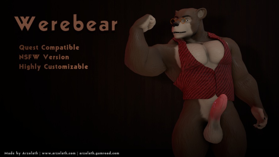 Werebear VRChat Avatar (SDK 3.0 - Quest Compatible)
