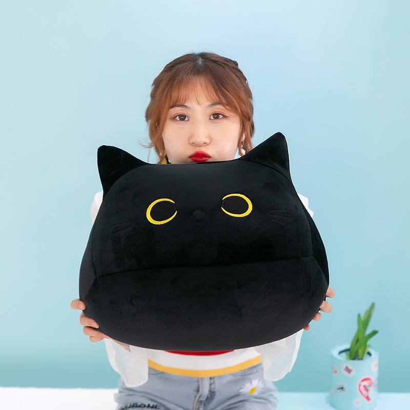 James - Soft Kawaii Black Cat Plush - black / 40cm