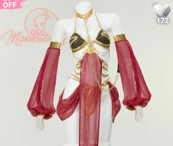 Women Princess Derivative Costume - S*xy Lingerie Top Th*ng with Sleeves Choker Chest Chain Cosplay | Top Quality Lingerie for Sale