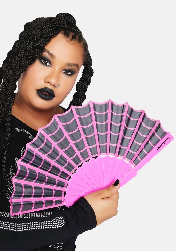 Pink Spiderweb Scallop Fan | ONE SIZE
