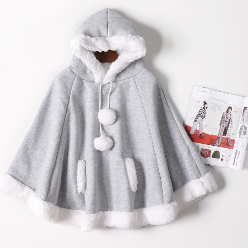Soft Poncho Cape - Gray