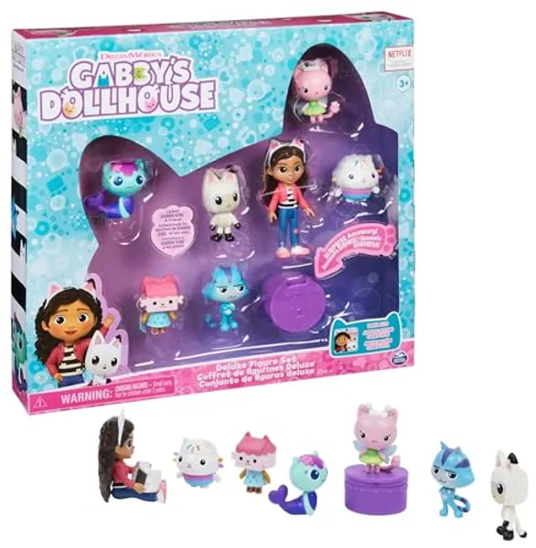 LA CASA DE MUÑECAS DE GABBY - SET DE FIGURAS DELUXE- Set de 7 Figuras Coleccionables de La Casa de Muñecas de Gabby - 6060440 - Juguetes Niños 3 años +