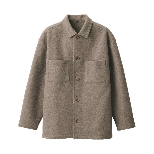 Men's Brushed Stretch Shirt Jacket | Mocha Brown / L