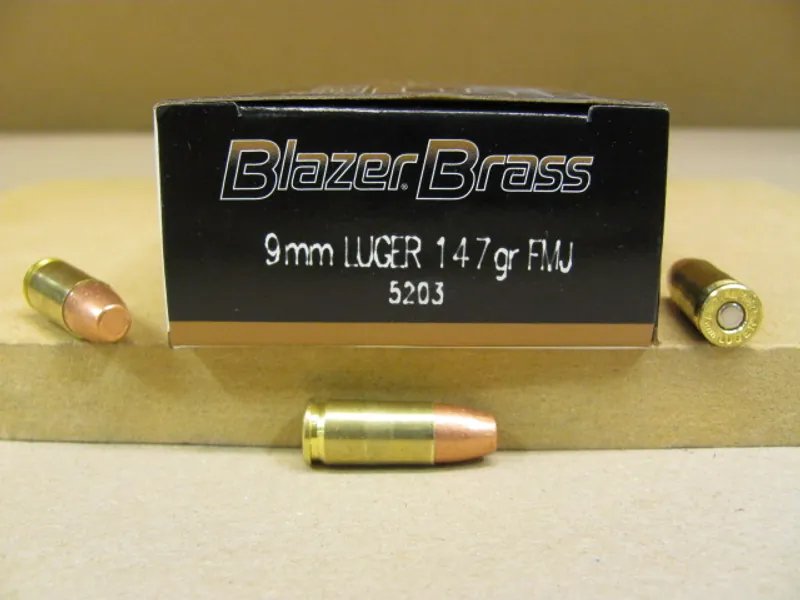 50 Round Box - 9mm Luger 147 Grain FMJ CCI Blazer Brass Ammo - 5203